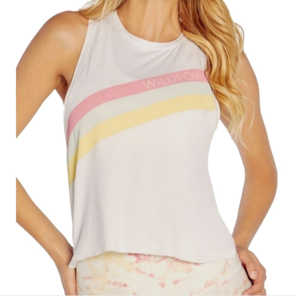 WILDFOX striped crop tank Size XS